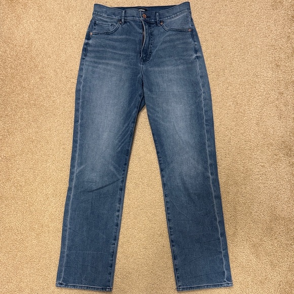 Express Modern Straight high rise Blue Denim Jeans - Picture 1 of 2